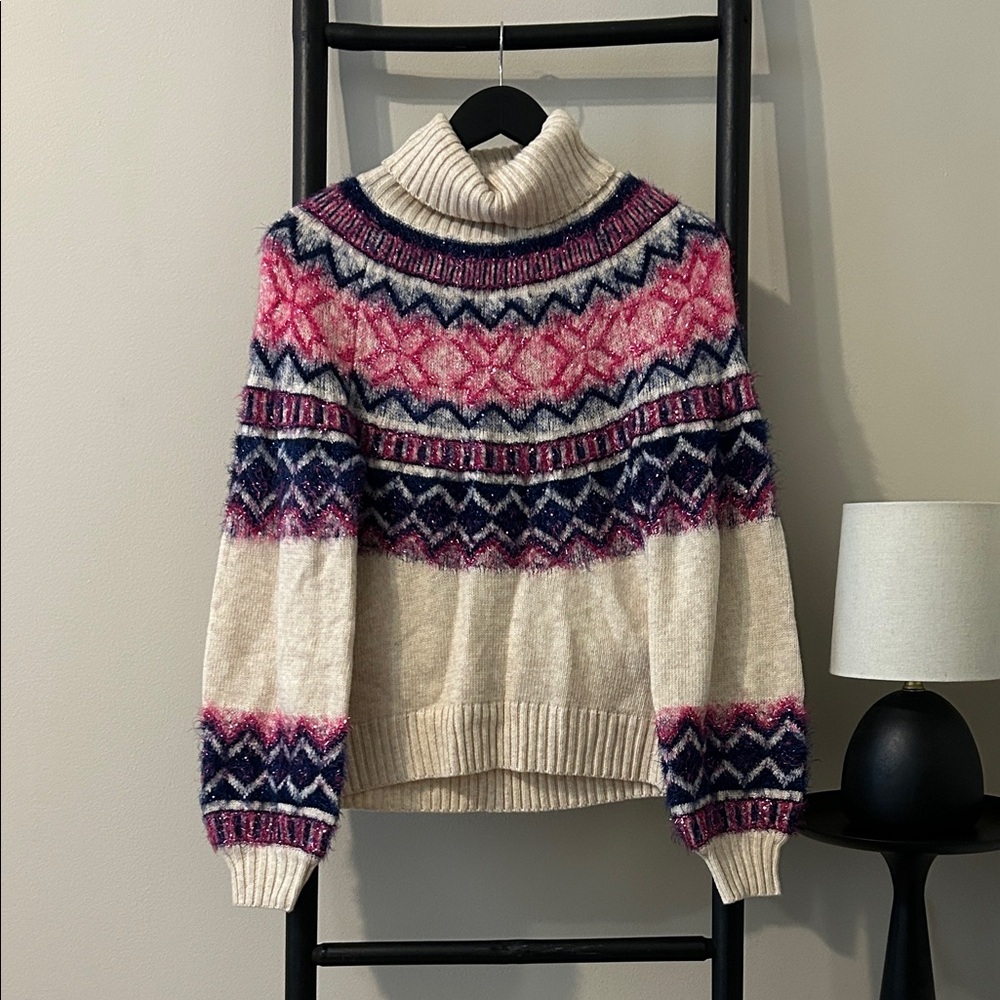 Majorelle Lizelle Fair Isle Sweater in Pink & Blue Mult